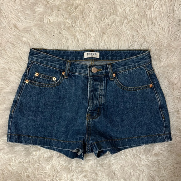 Parke Pants - Brand new (w/o tags never worn out) parke denim mini shorts medium wash size 26